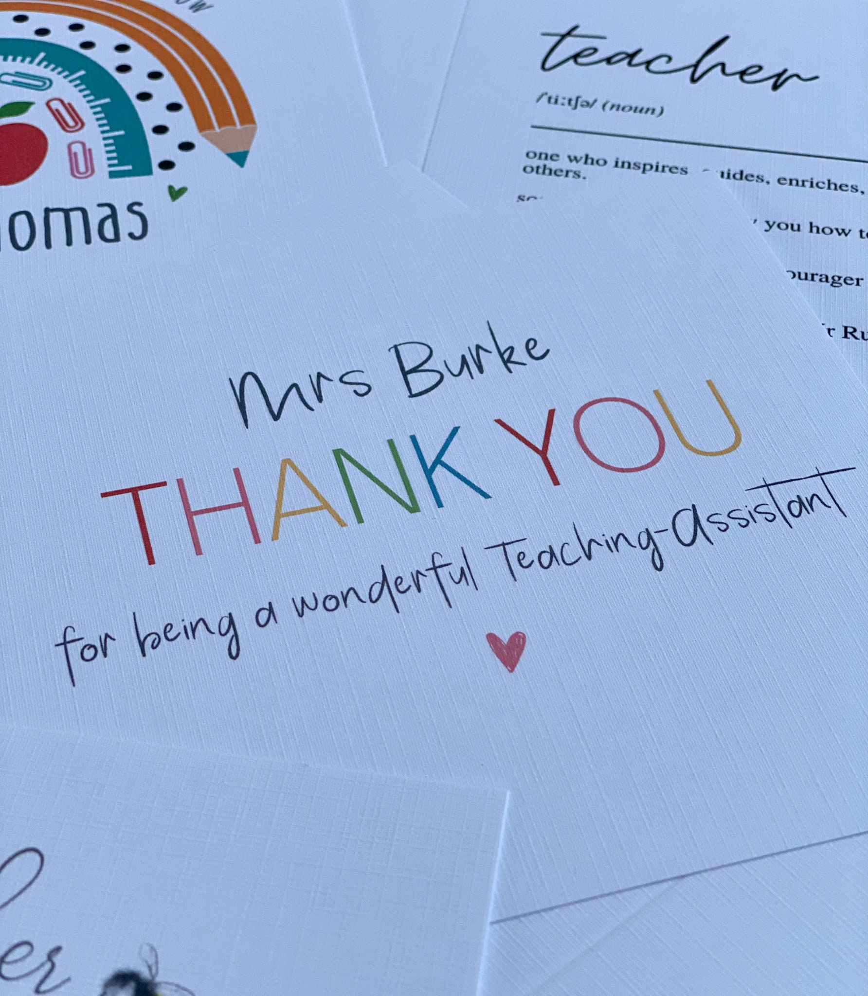 Personalised Teacher Thank You Card End of Term Thank You - Etsy UK