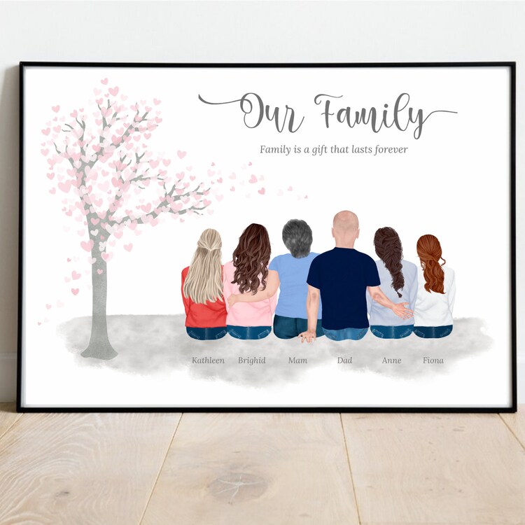 Personalised print A4Gift For mum grandparents kids Family fathers dayGift Print Personalised print A4Gift For mum grandparents kids Family fathers dayGift Print