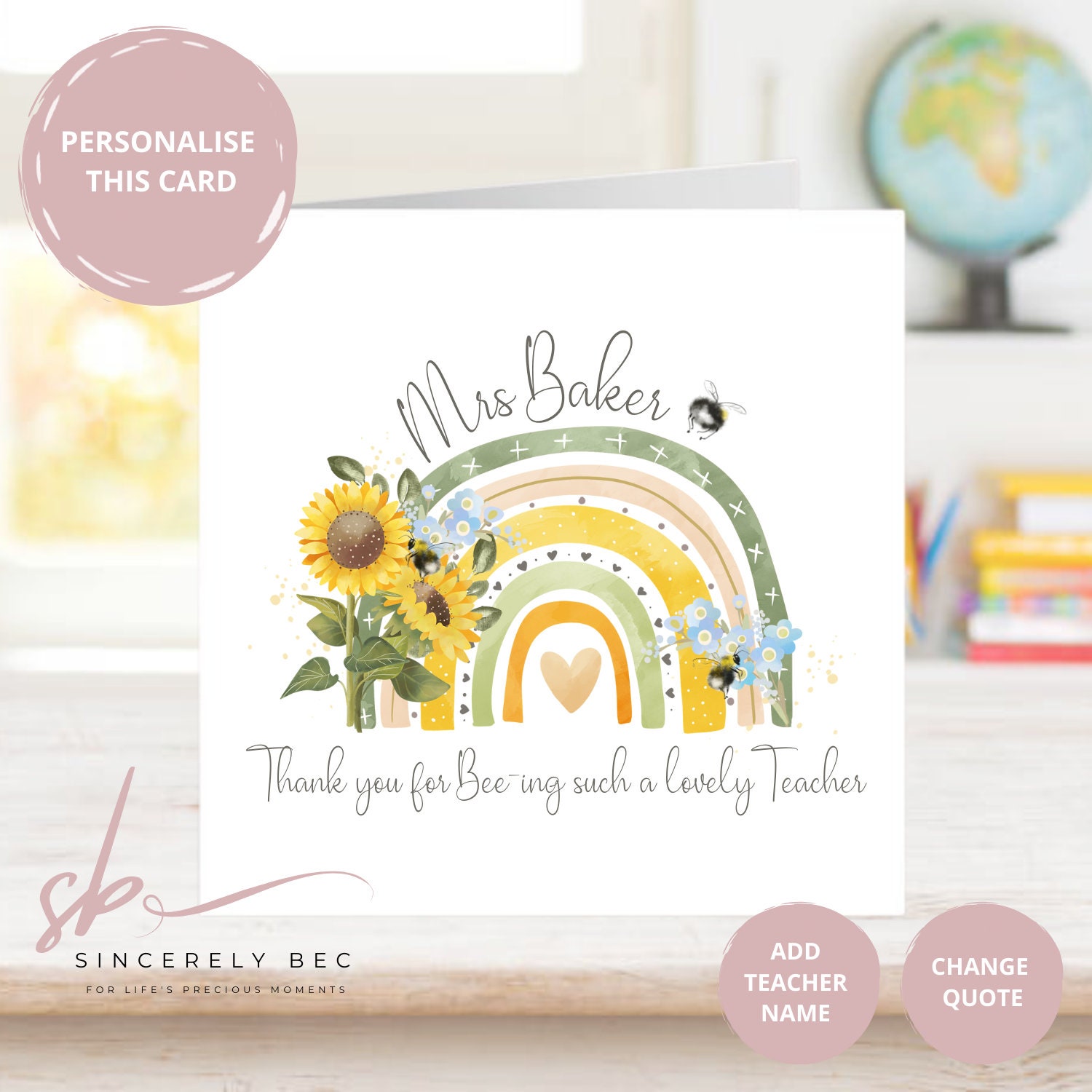Personalised Teacher Thank You Card End of Term Thank You - Etsy UK