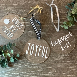 Personalized Acrylic Ornament with Ribbon