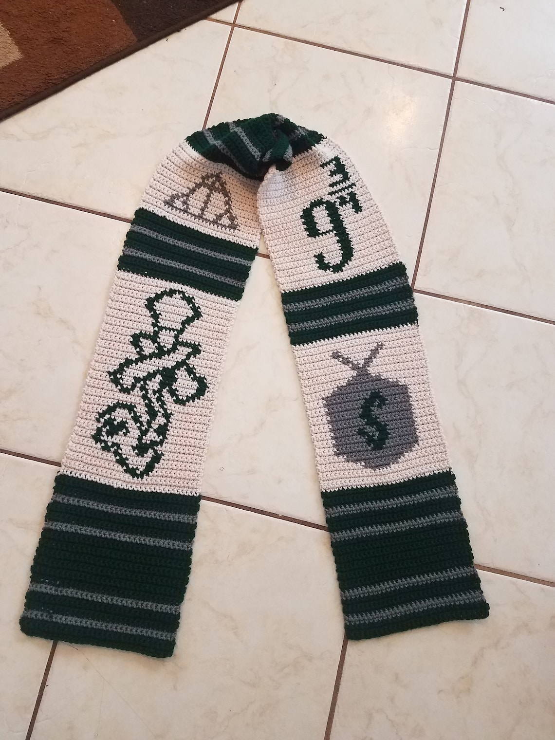 Slytherin Inspired House Scarf Pattern Etsy