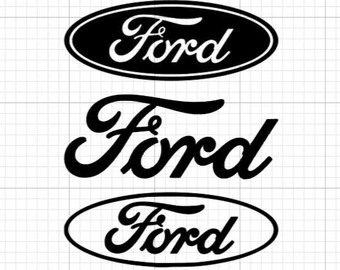 Ford Oval Decal White Background 16-47237-1 9-1/2 Long