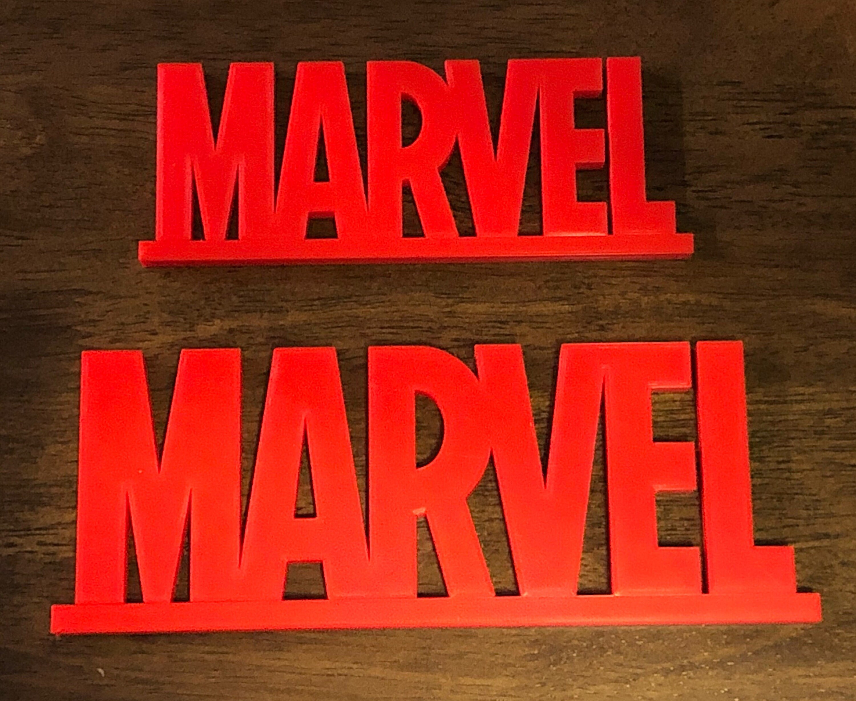 Marvel Sign With Base/marvel Logo Etsy