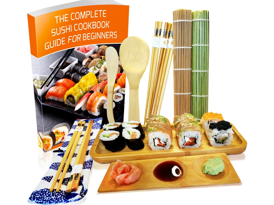 12 Pcs Sushi Making Kit, Bamboo Sushi Roller Mat, Bamboo Sushi Rolling  Mats, Chopsticks And Holder, Paddle, Speader, Sause Dish