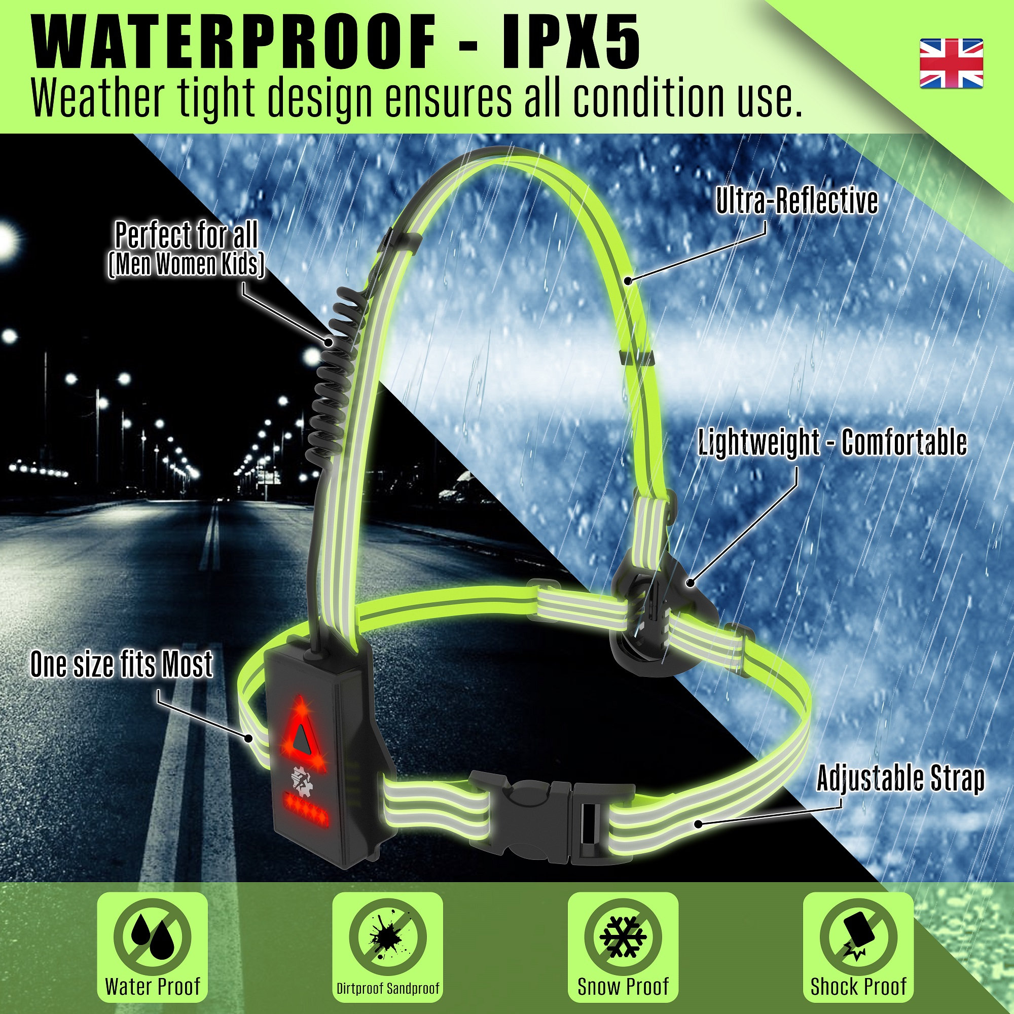 Reflective Running Gear LUMEFIT LED Running Vest Rechargeable