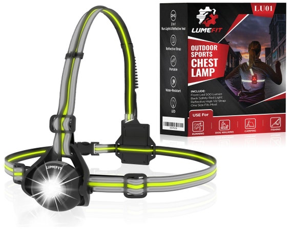 Lampe de course à pied, lampe de poitrine LED rechargeable USB, lampe de  sport, étanche, légère, lampe de corps pour la course, 3 modes d'éclairage