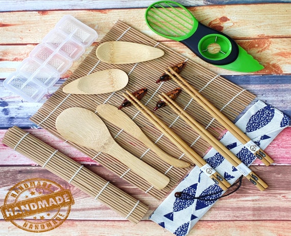 Bamboo Sushi Making Kit with 2 Sushi Rolling Mats, Bamboo