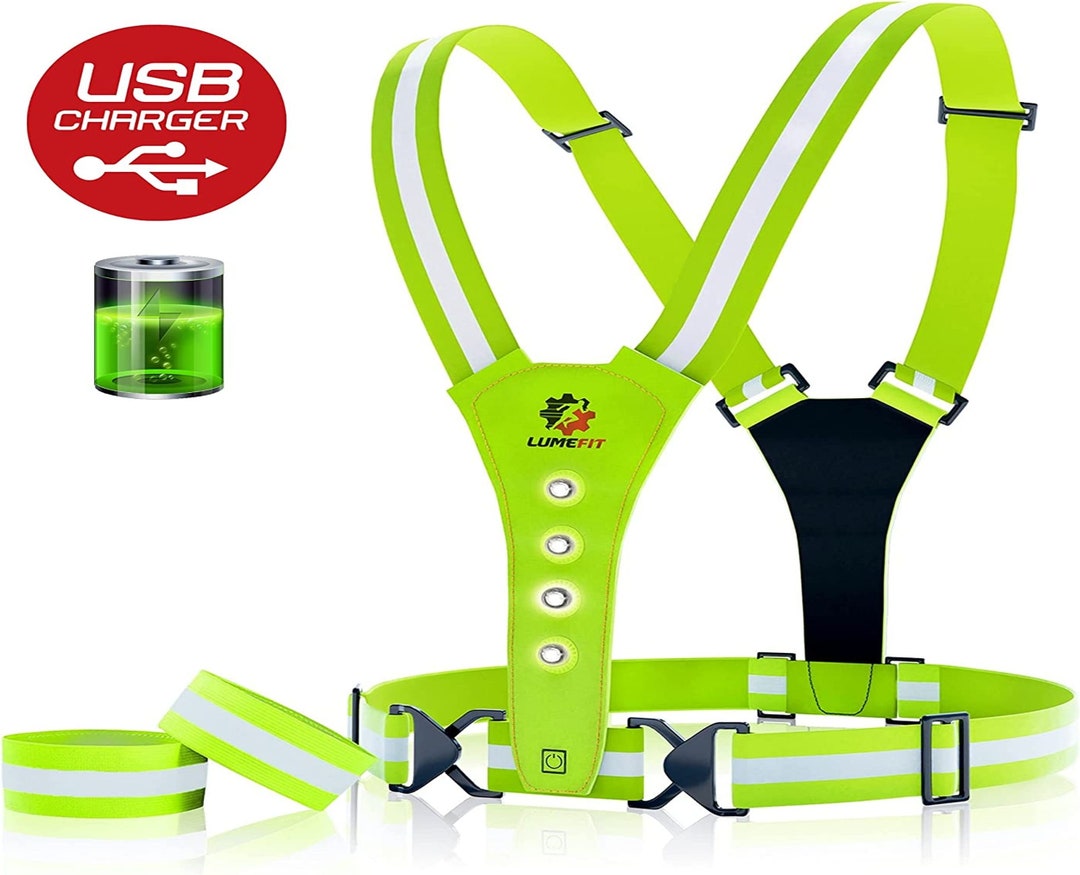 LUMEFIT Reflective USB LED Safety Vest Running Cycling Etsy UK