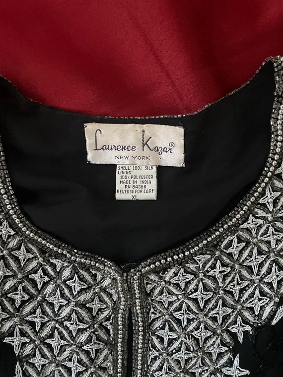 Vintage 80’s Glam Black & Silver Laurence Kazar S… - image 3