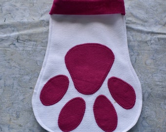 Christmas stocking Paw Print in 2 colors