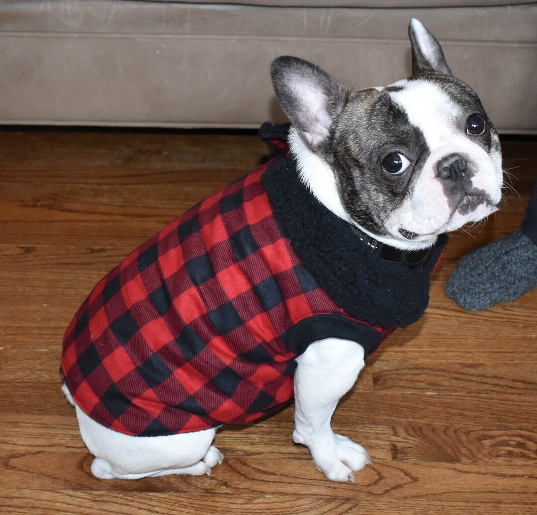 Dog Flannel Coat Vest Red Buffalo Plaid - Etsy