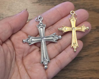 Pope Leo XIV Cross Pendant | Italian Silver Cruciform Cross | Catholic Cross Charm | Jubilee Pilgrimage Souvenir | Made in Italy