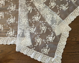 Embroidered Mini Roses Lace Unity Veil for Filipino and Hispanic Catholic Wedding Ceremony