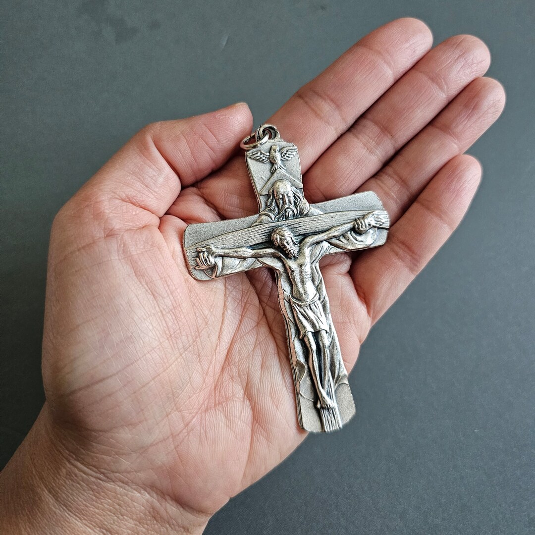 The Holy Trinity Cross God, Jesus and the Holy Spirit Dove 3 Inches