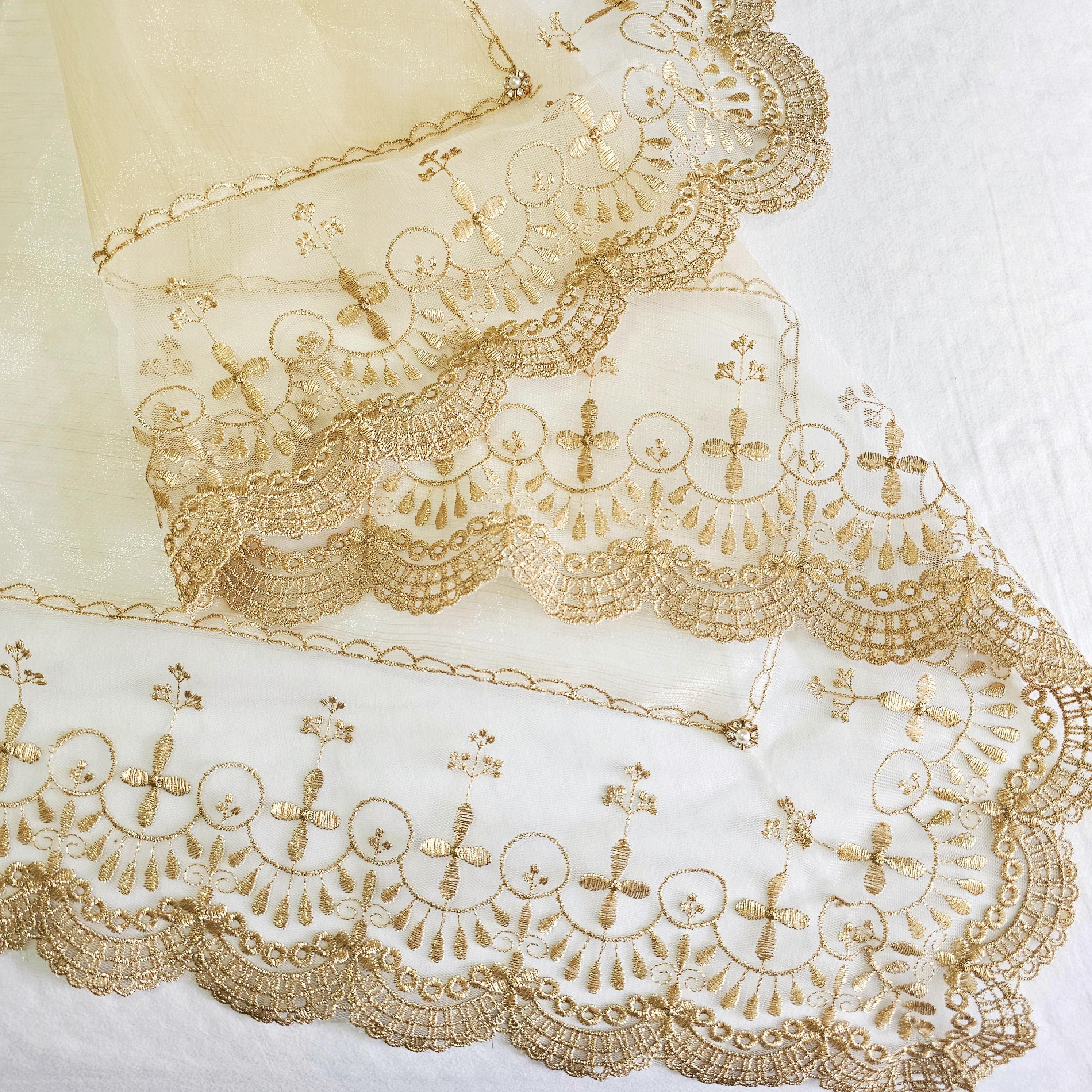 Golden Piña Organza Unity Veil for Filipino and Hispanic Catholic ...