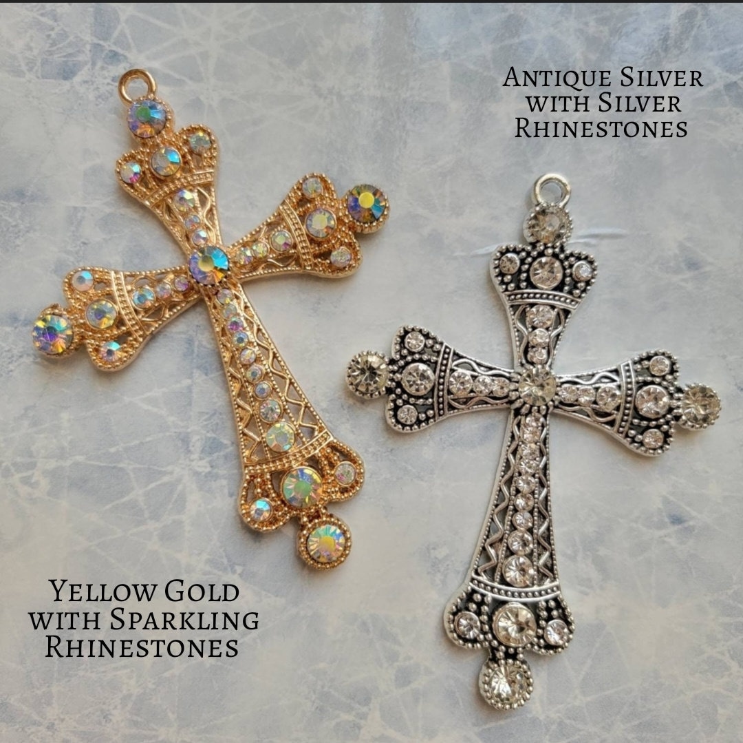 Ezra Big Rhinestone Cross Pendant, 4 X 3 Inches, Gold Silver Plated, Fashion Cross, Big Cross Necklace Big Cross With 24 Inches Chain Option - Etsy Ezra Big Rhinestone Cross Pendant, 4 X 3 Inches, Gold Silver Plated, Fashion Cross, Big Cross Necklace Big Cross With 24 Inches Chain Option - Etsy