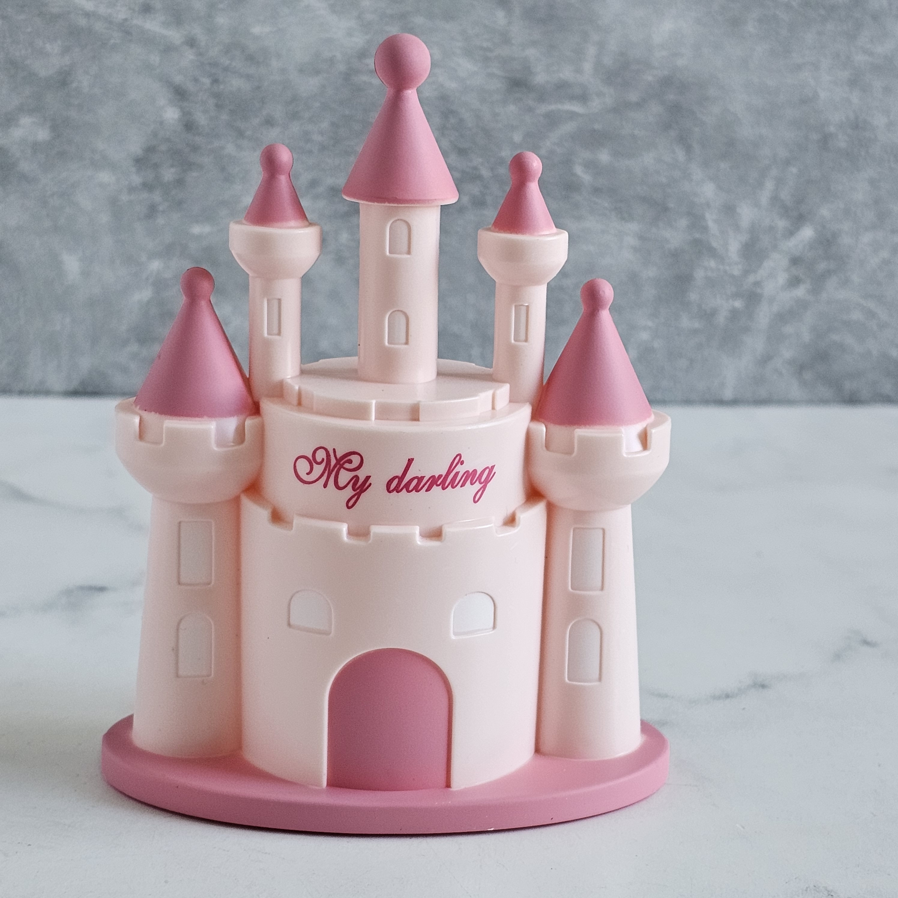 Pink Castle Cake Topper – Princess Birthday Cake Decor, Reusable ...