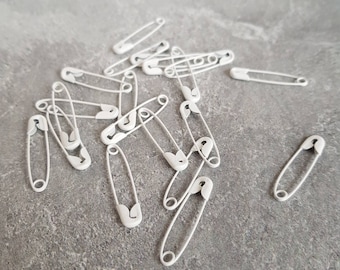 20/50pcs 1 inch White Safety Pins for Wedding Veils, Pin Corsages,  Bottonaire Pin, Speciality Brand Tags, Sewing