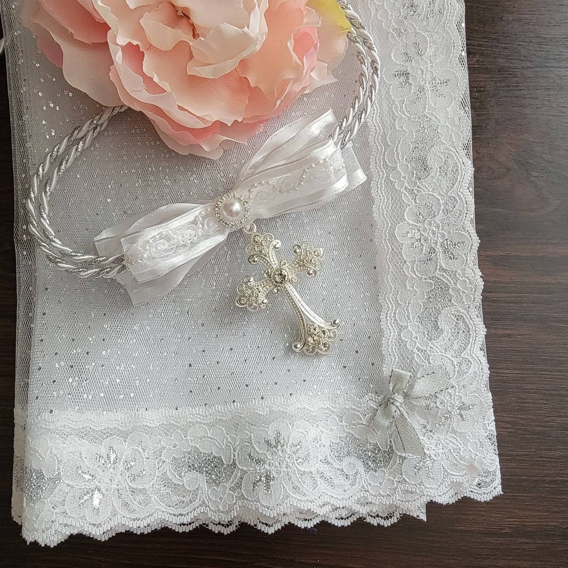 White and Silver Unity Veil and Cord Set for Wedding Belo and Etsy