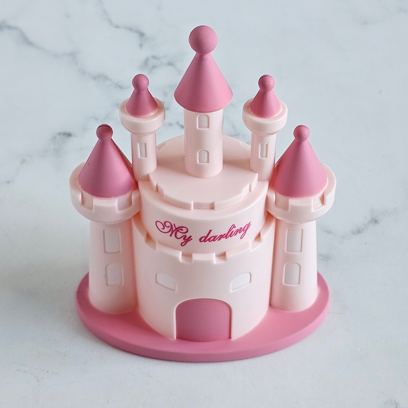 Pink Castle Cake Topper – Princess Birthday Cake Decor, Reusable ...