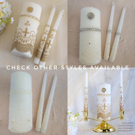 UNITY CANDLE ゴールドキャンドルホルダー Irenare Unity キャンドル ホルダー付き 結婚式 結婚式 装飾 アクセサリー ガラス キャンドルホルダー ピラーキャンドル フォーマル  イベント 教会 (ゴールドウェディング)