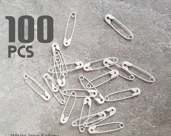 100pcs 1 inch White Safety Pins for Wedding Veils, Pin Corsages, Bottonaire Pin, Speciality Brand Tags, Sewing