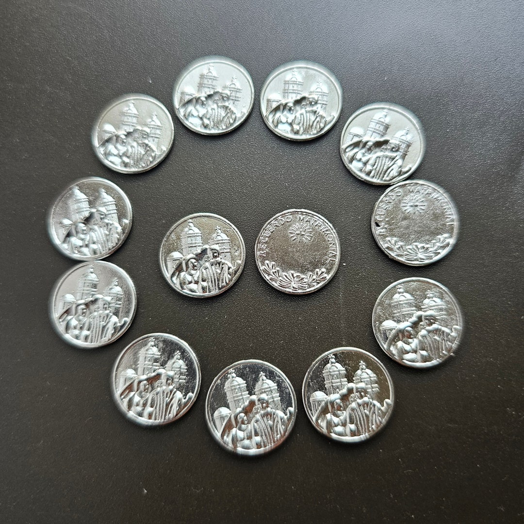 13pcs Silver Unity Coins for Wedding Arras, Unity Coins, Wedding Gift ...