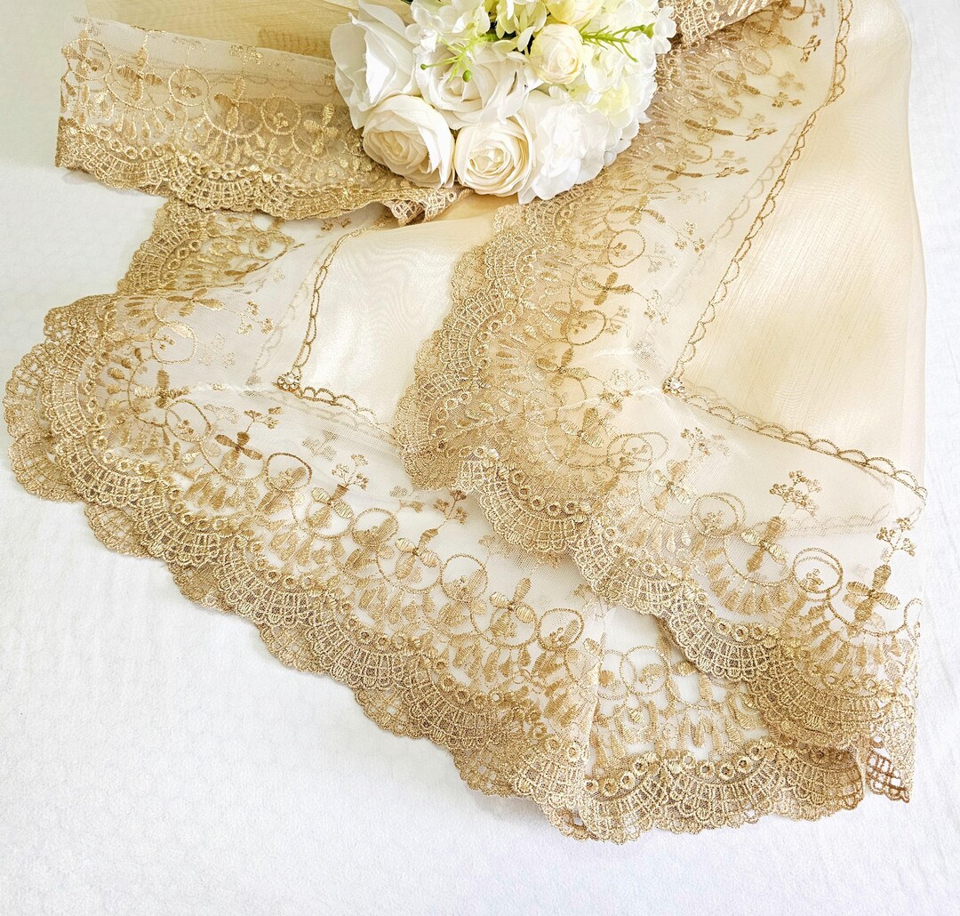 Golden Piña Organza Unity Veil for Filipino and Hispanic Catholic ...