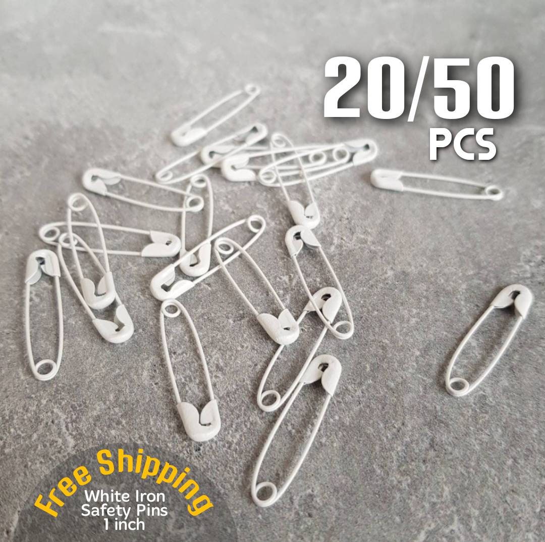 20/50pcs 1 Inch White Safety Pins for Wedding Veils, Pin Corsages