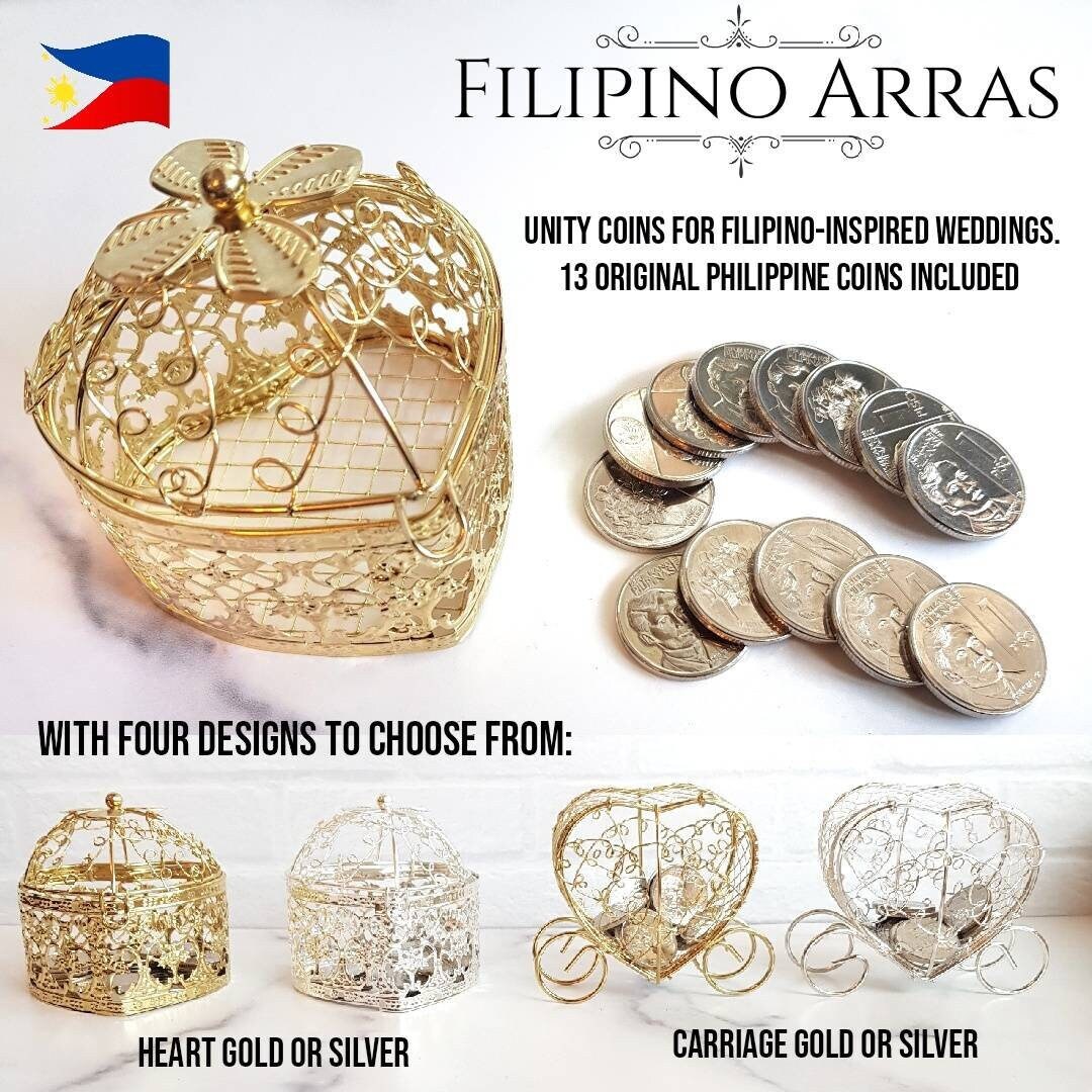 Arras Arrhae Unity Wedding Coins for Filipino Hispanic Wedding Etsy