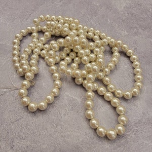 Ivory White Glass Pearl Smooth Round Beads 6mm 8mm  10mm 15&quot; Strand