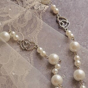 Catholic Pearl Wedding Unity Cord Rosary - Like Lasso Cord with White Rose Centerpiece for Unity Veil and Cord Ceremony image 5