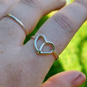 Handmade Heart ring in recycled sterling silver | heart signet ring | gifts | silver heart ring | UK made | elegant jewellery | hearts