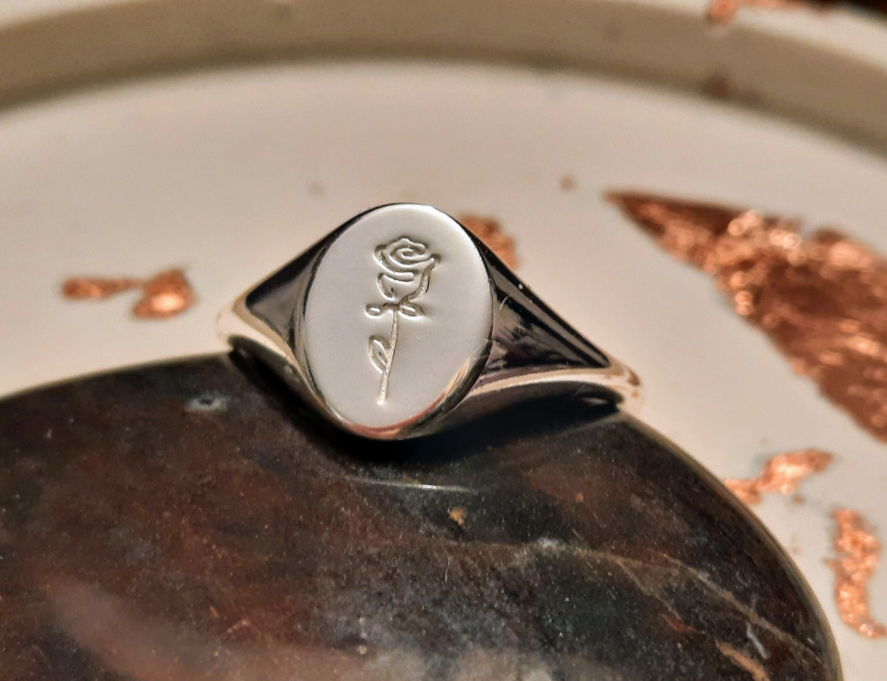 Rose ring in sterling silver elegant ring Etsy