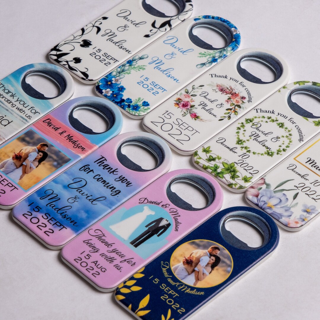Customizable Wedding Favor Fridge Bottle Opener Etsy