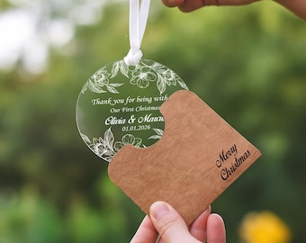 Personalisierte Plexiglas Hochzeit Ornament: Individuelles Logo Favor, Großbestellung, Weihnachtsverzierungen
