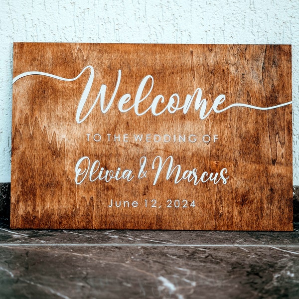 3D Wedding Welcome Sign - Custom Wood Wedding Sign - Welcome to Our Forever Sign - 3D wedding signage - 3D Wedding Name Board