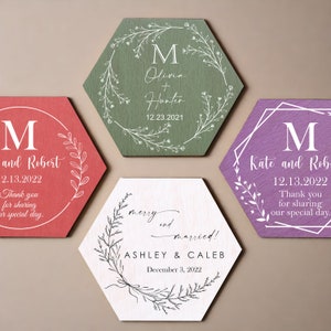 Sottobicchieri in legno personalizzati - Bomboniere per gli ospiti - Bomboniere rustiche per matrimoni - Sottobicchieri personalizzati per matrimoni