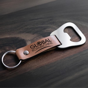 Personalized Vegan Leather Keychain Bottle Opener: Bulk Corporate Gifts