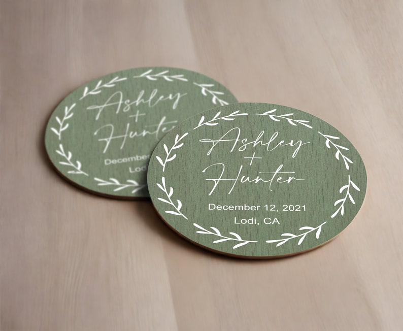 Wood Wedding favor, Floral wedding Coasters, Custom Wedding favors, Rustic Wedding favors Wooden Coaster Set for Guest Personalized coasters