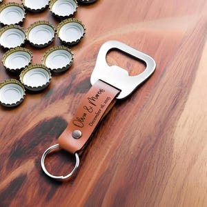 Custom Logo Keychain Bottle Opener: Vegan Leather Corporate Gift