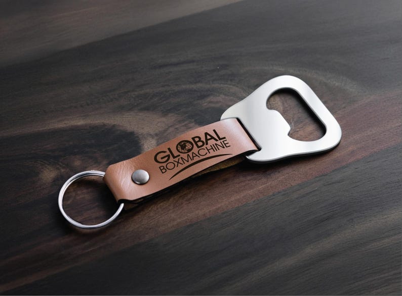 Personalized Engraved Bottle Opener Keychain, Custom Leather Keychain, Groomsmen Gift, Bridal Party Favor, Best Man Gift, Wedding Favor image 8