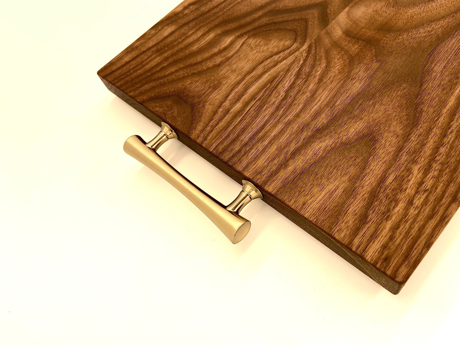 Large Cutting Board Walnut Cutting Board Brass Handles | Etsy