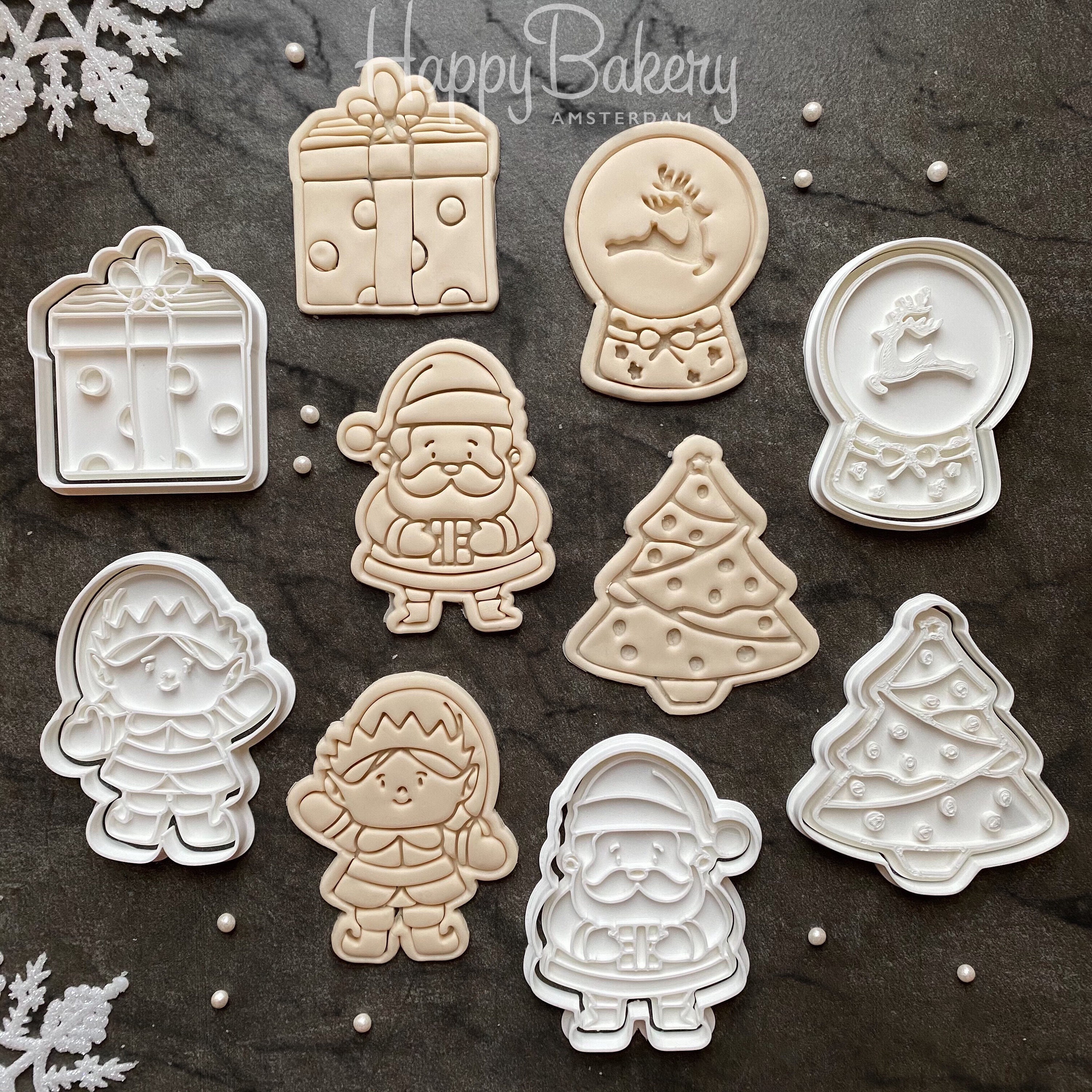 Christmas Cookie Cutter Stamp Set Etsy UK