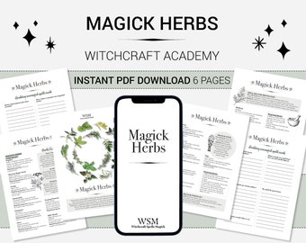 Hierbas de brujería: Páginas del grimorio del Libro de las Sombras (PDF)