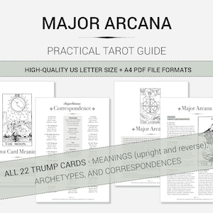 Tarot Major Arcana Meanings and Correspondences - Digital Pages