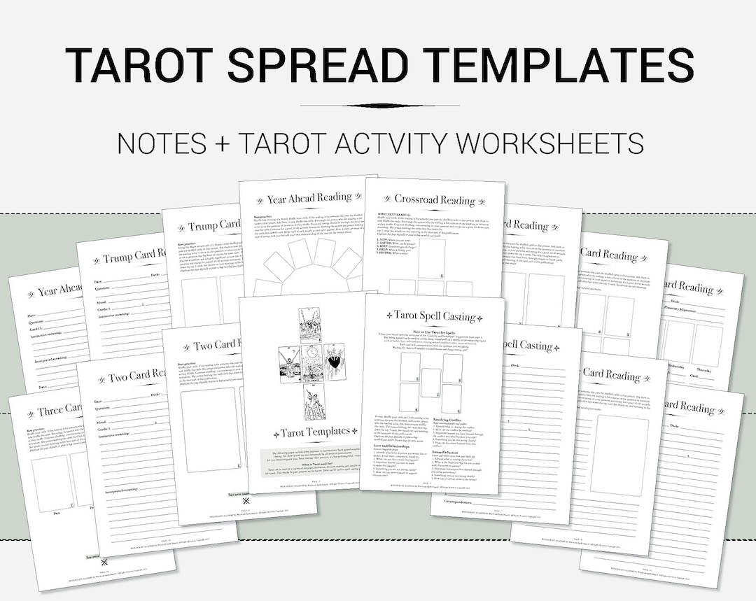 Tarot Spread Layouts - Digital Notebook Journal Pages - Etsy