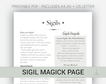 Sigil Magick Guide: Witch Grimoire Page (PDF Download)