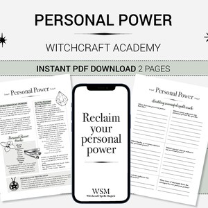 Personal Power - Witchcraft Spells Magick - Witch Academy - Magic, Witchcraft Books, Book of Shadows, Witchcraft Workbook, Grimoire Pages