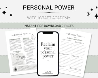 Personal Power - Witchcraft Spells Magick - Witch Academy - Magic, Witchcraft Books, Book of Shadows, Witchcraft Workbook, Grimoire Pages